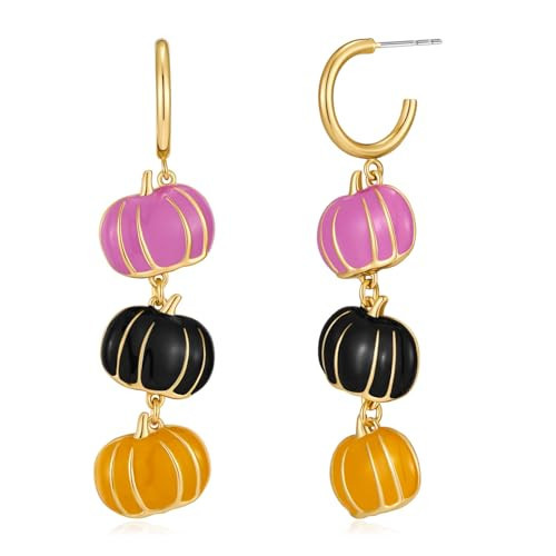 TOVABA Halloween Earrings for Women Trendy Pumpkin Statement Drop Earrings Hypoallergenic Dangle Earrings Halloween Party Earrings for Halloween Accessories | Amazon (US)