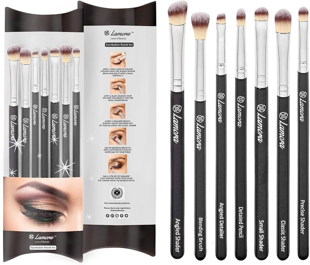 Eye Makeup Brushes Eyeshadow Brush Set - 7pcs Soft Synthetic Brush Kit - For Blending Eyeshadow, ... | Amazon (US)