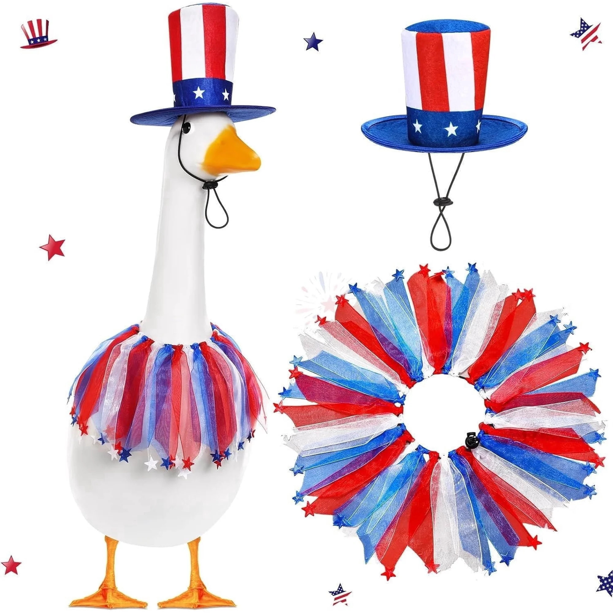 Sruoe 4th of July Porch Goose Outfits, Porch Goose Clothes, 23 Inch Cement Goose Clothes Dress, D... | Walmart (US)