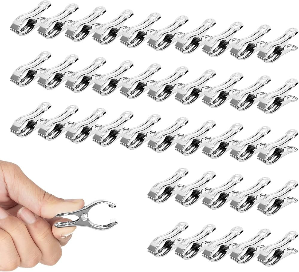 40PCS Stainless Steel Clothes Pins - Beach Towel Clips to Keep Your Towels, Clothes, Blanket from... | Amazon (US)