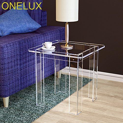 ONELUX V-Legs Clear Acrylic Occasional Side Tea Table,Lucite Small Sofa Tables, Flat Packed | Amazon (US)