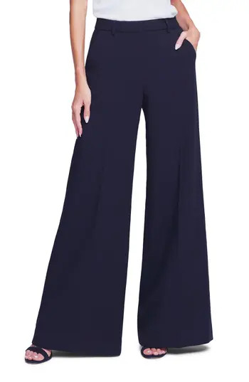 L'AGENCE Pilar Wide Leg Pants in Black at Nordstrom Rack, Size 12 | Nordstrom Rack
