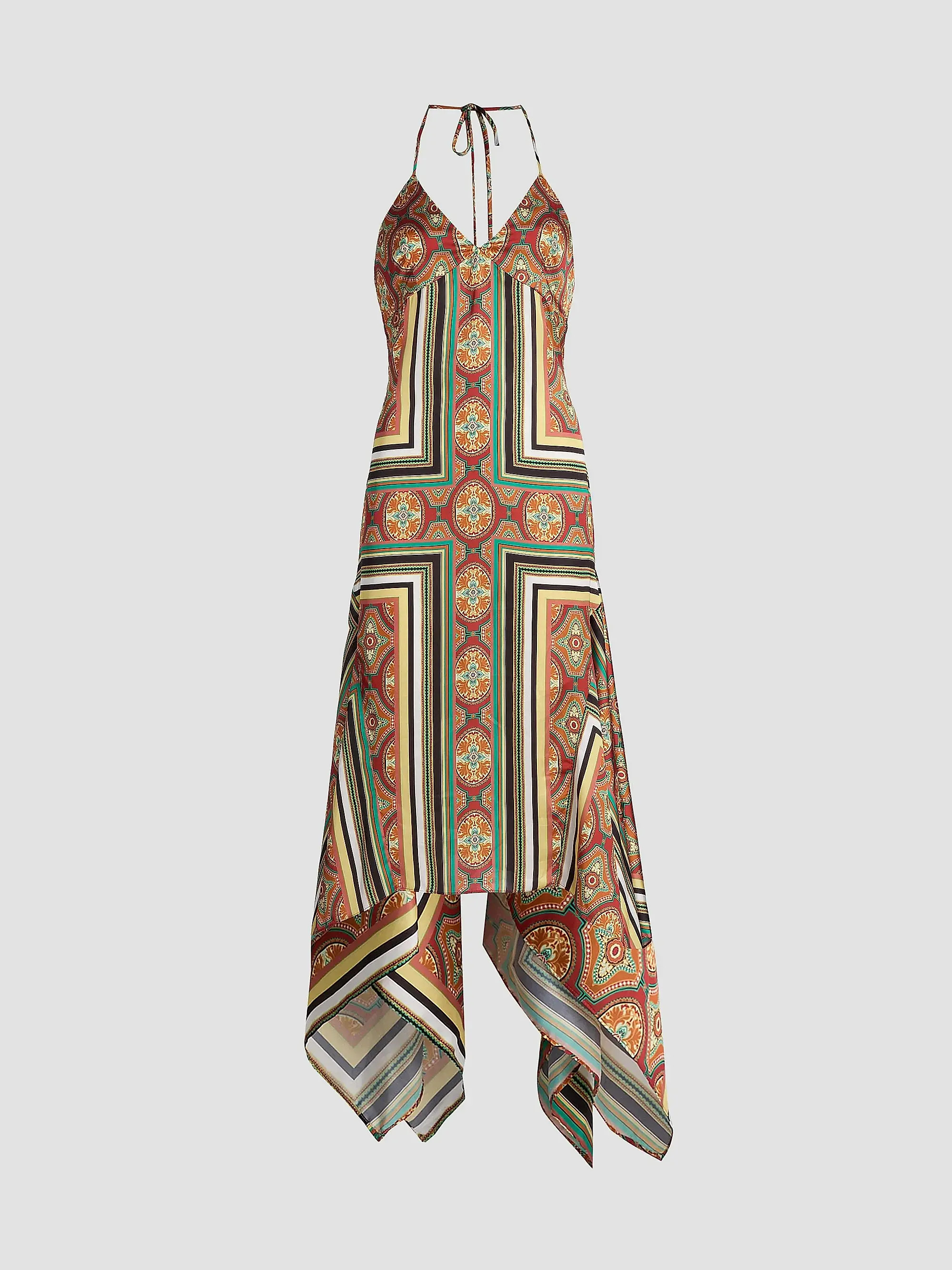 Sheila Printed Satin Handkerchief Midi-Dress | Saks Fifth Avenue