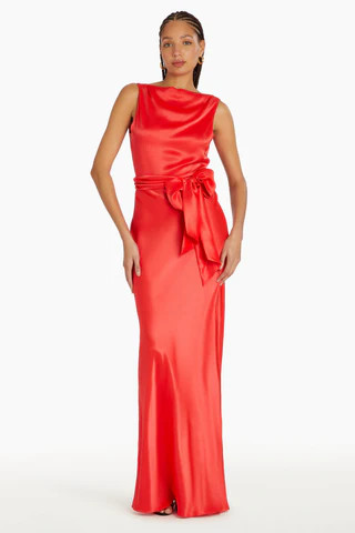 Amanda Uprichard Rosemary Silk Maxi in Crimson - Size XS | Amanda Uprichard