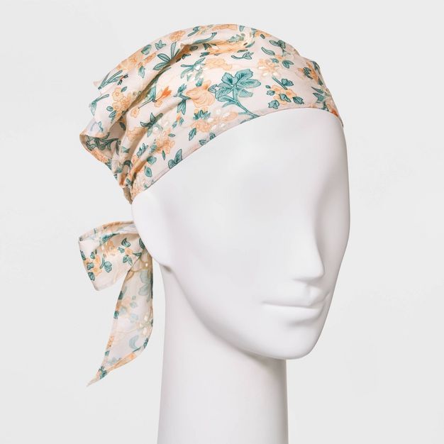 Floral Print Eyelet Headscarf - Universal Thread&#8482; White | Target