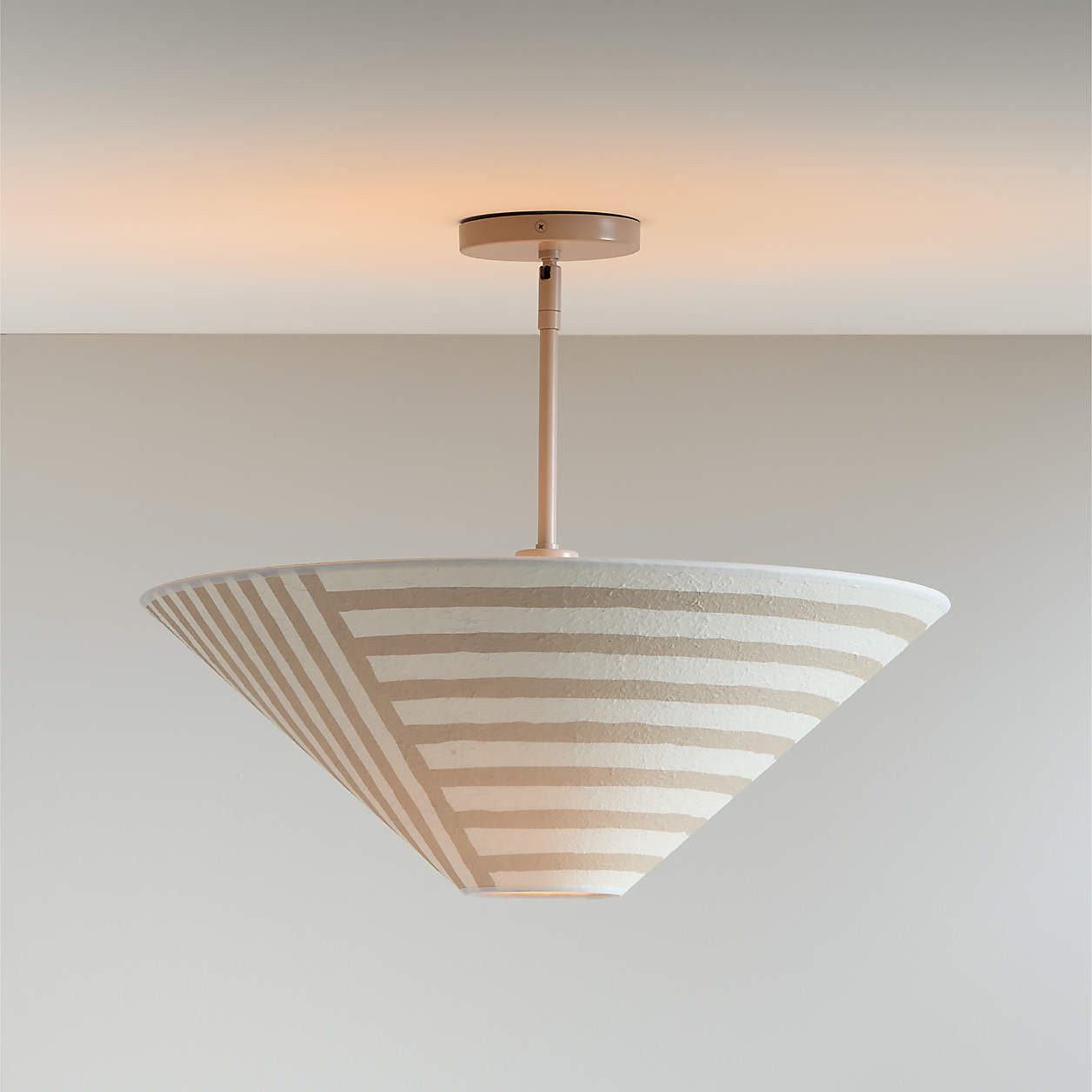 Zuri Stripe Paper-Mache 24" Kids Semi-Flush Mount Ceiling Light + Reviews | Crate & Kids | Crate & Barrel