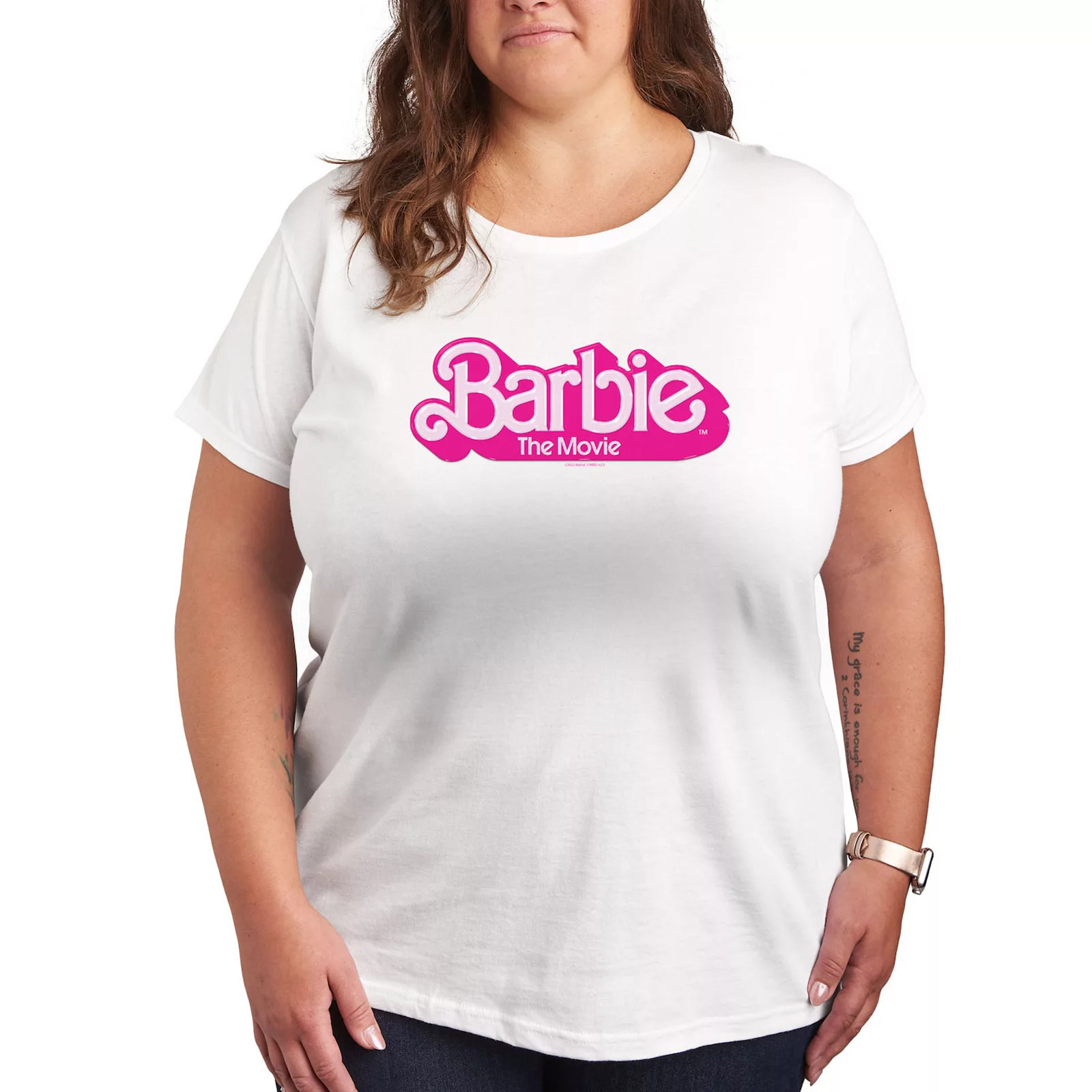 Plus Size Barbie The Movie Logo Graphic Tee, Women's, Size: 4XL, White | Kohl's
