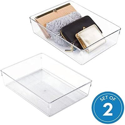 iDesign Clarity Drawer Organizer for Silverware, Spatulas, Gadgets, Extra Large - Set of 2 | Amazon (US)