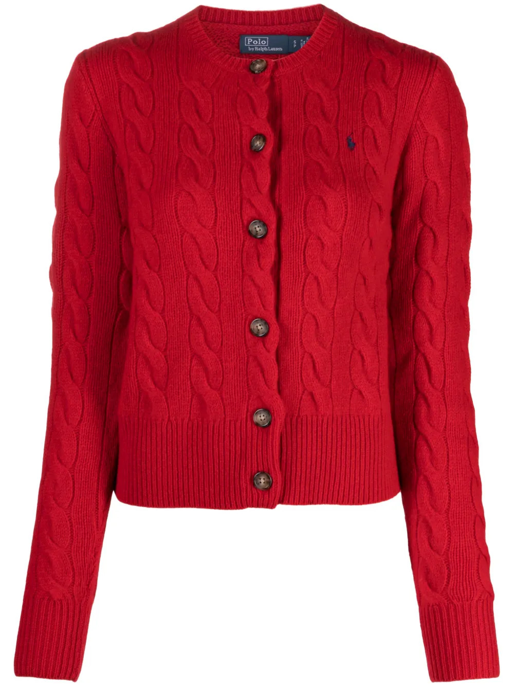 cable-knit wool-blend cardigan | Farfetch Global