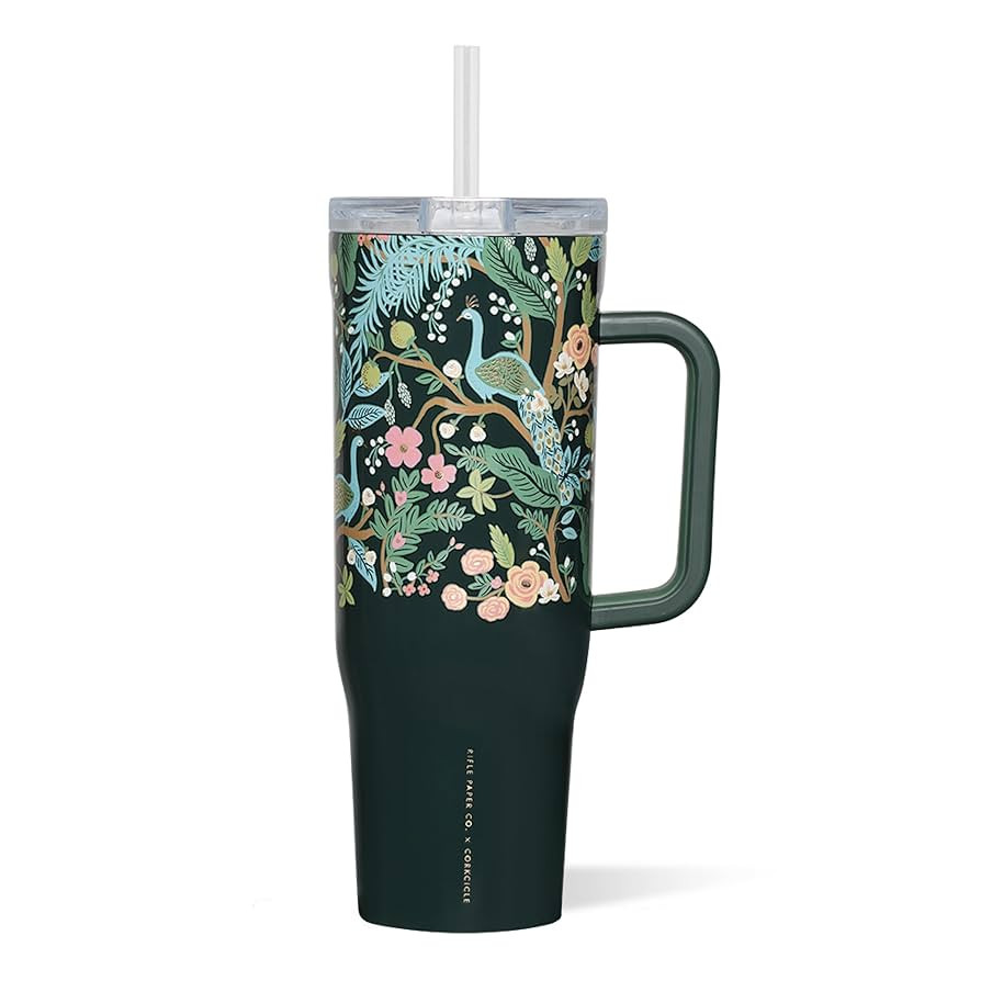 Corkcicle x Rifle Paper Co. Cruiser Insulated Tumbler with Handle & Straw - Keeps Drinks Cold 20 ... | Amazon (US)