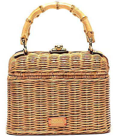 FRANCES VALENTINE Hannah Lunchbox Wicker Basket Top Handle Satchel Bag - Toast | Dillard's