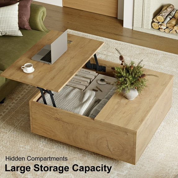 GUNAITO Lift Top Coffee Table with Storage, Square coffee table and modern Farmhouse Center Table... | Walmart (US)