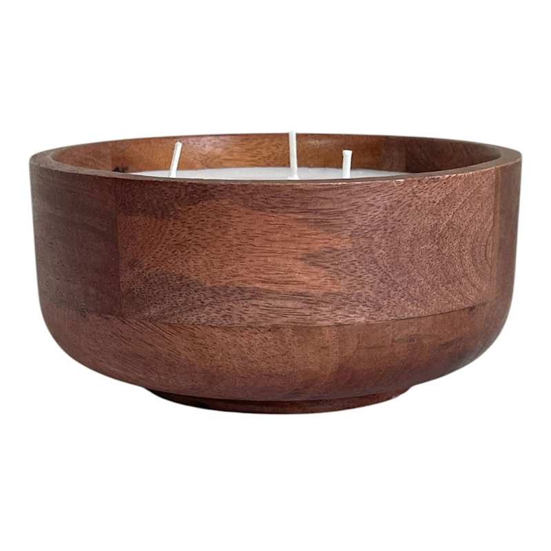 Amber Sunset Scented Brown Wooden Bowl Candle, 25oz | At Home