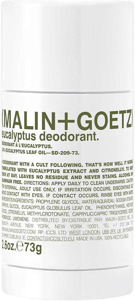MALIN+GOETZ Deodorant | Eucalyptus, Bergamot, Otto Scents | Aluminum-Free, Residue-Free, Refreshi... | Amazon (US)
