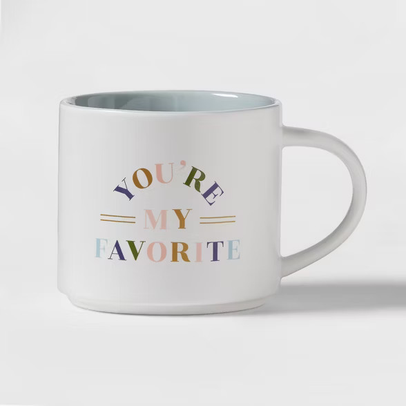16oz Stoneware You're My Favorite Stacking Mug White - Threshold™ | Target