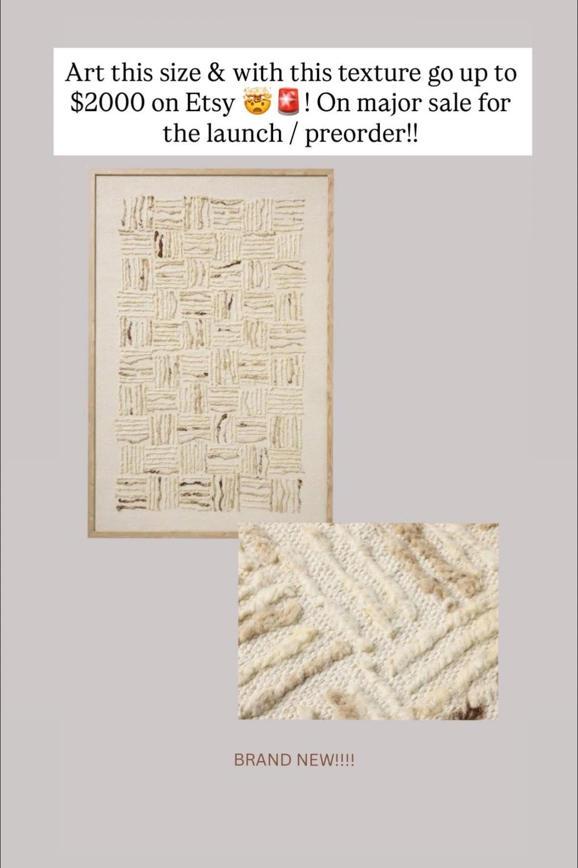 Art this size & with this texture goes up to $2000 on Etsy 🤯🚨! Finally available now w quick shipping & on sale! 

#LTKSaleAlert #LTKHome