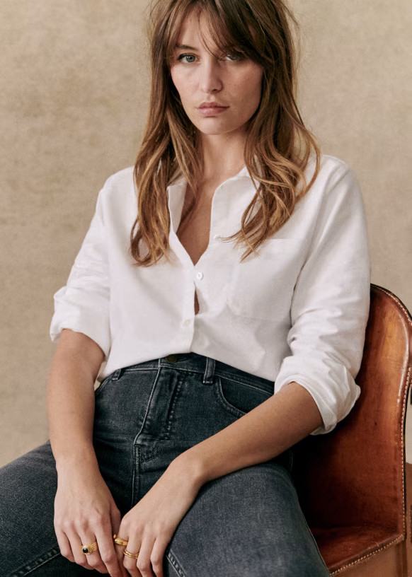 Tomboy Shirt - White - Organic Cotton - Sézane | Sezane Paris