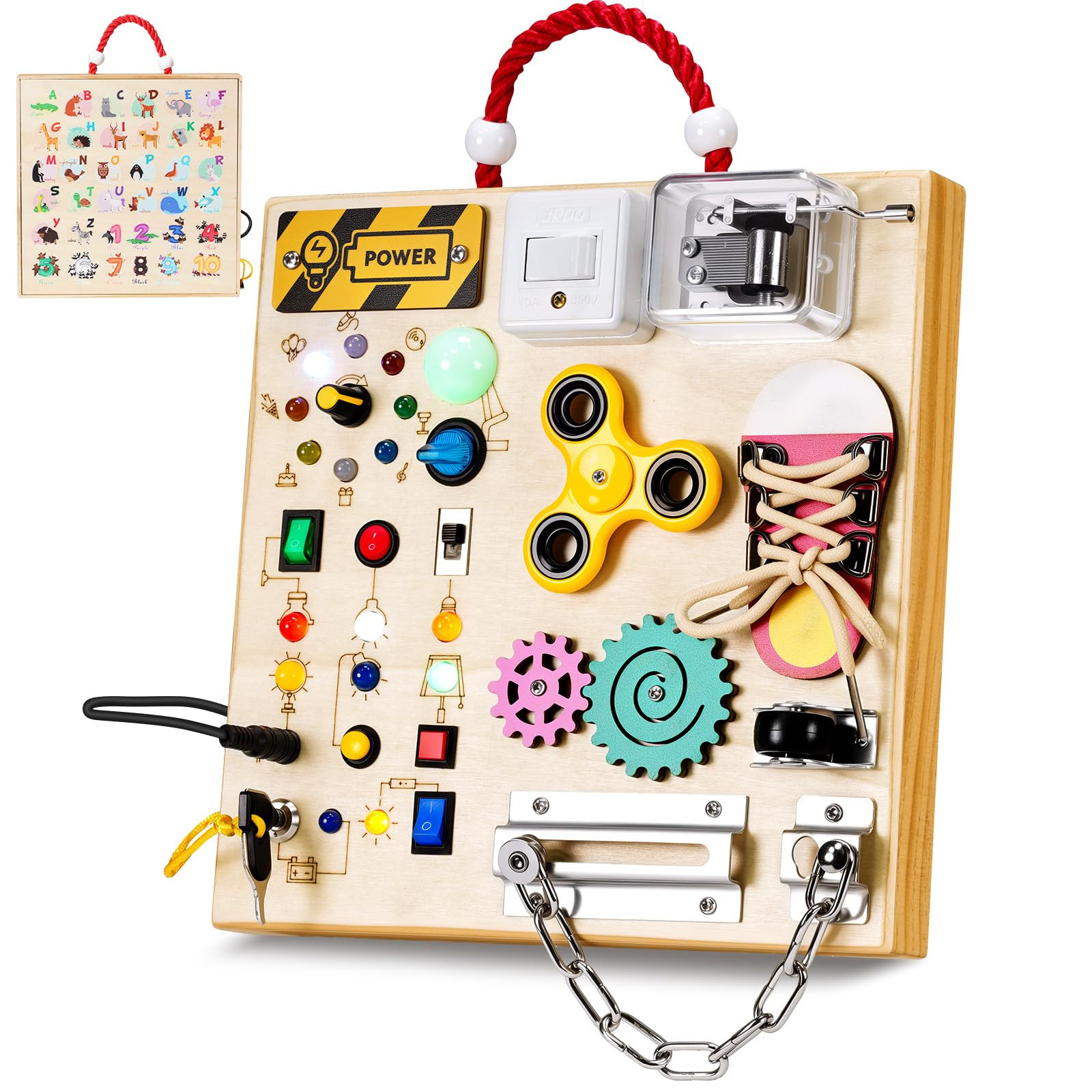 Montessori Wooden Busy Board Toys for 1 2 3 Years Old Boys Girls,Toddler Sensory Educational Fidg... | Amazon (US)