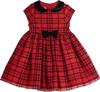 Peter Pan Collar Velvet Trim Dress | Nordstrom