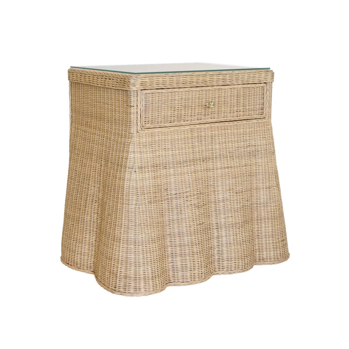 Giselle Glass Top End Table with Storage | Wayfair North America