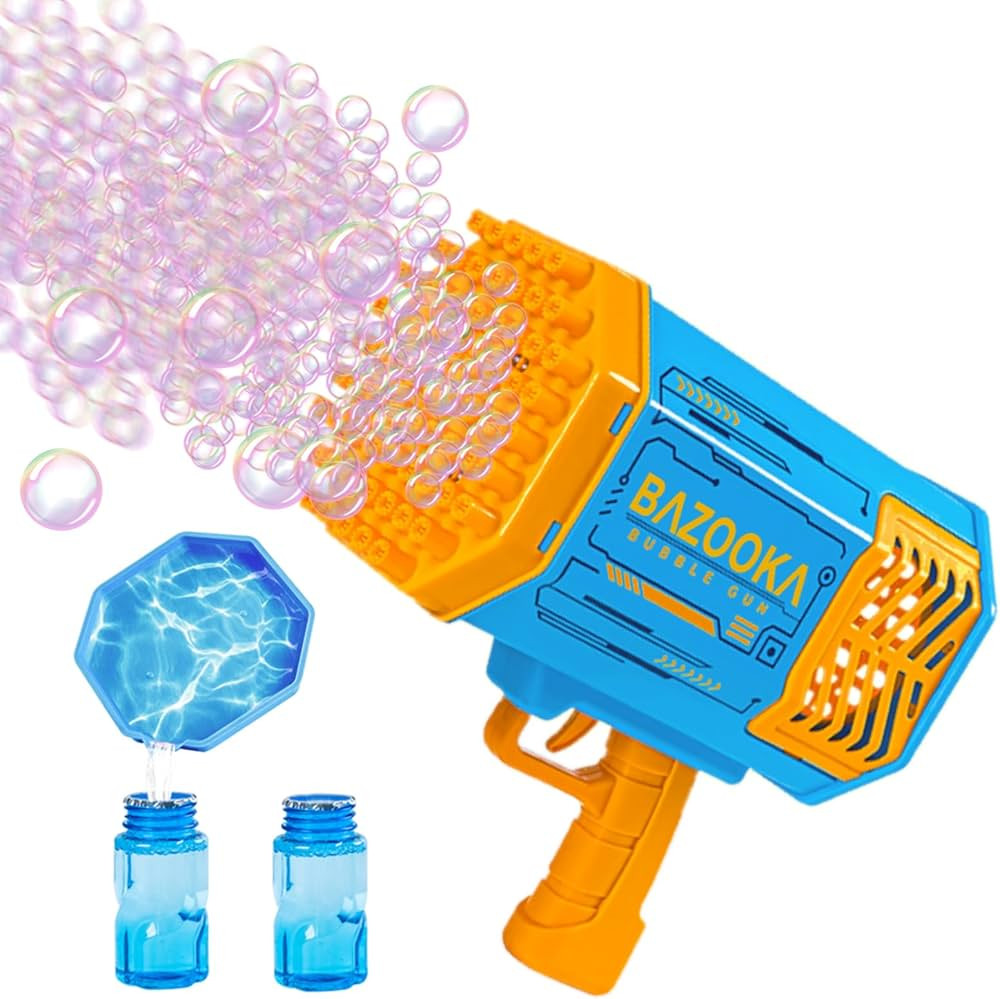 Bubble Gun, Bazooka Bubble Machine Gun, Bubble Blaster Gun with Bubble Solution, 69 Holes Bubble ... | Amazon (US)