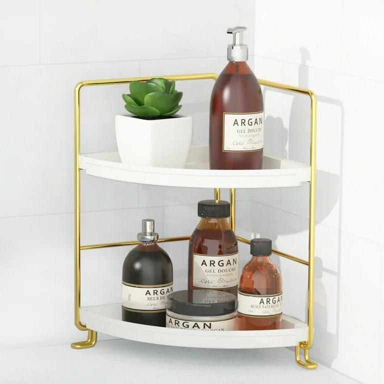 2-Tier Corner Bathroom Countertop Organizer,Vanity Makeup Skincare Cosmetics Shelf or Kitchen Spi... | Walmart (US)