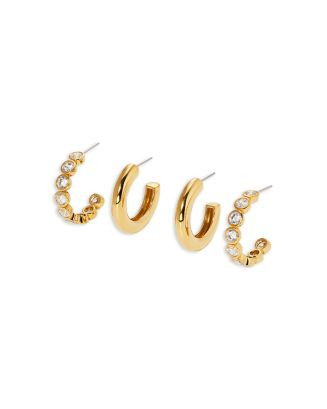 Nadri Polished Cubic Zirconia Bezel Small Hoop Earrings, Set of 2    | Bloomingdale's Jewelry & A... | Bloomingdale's (US)
