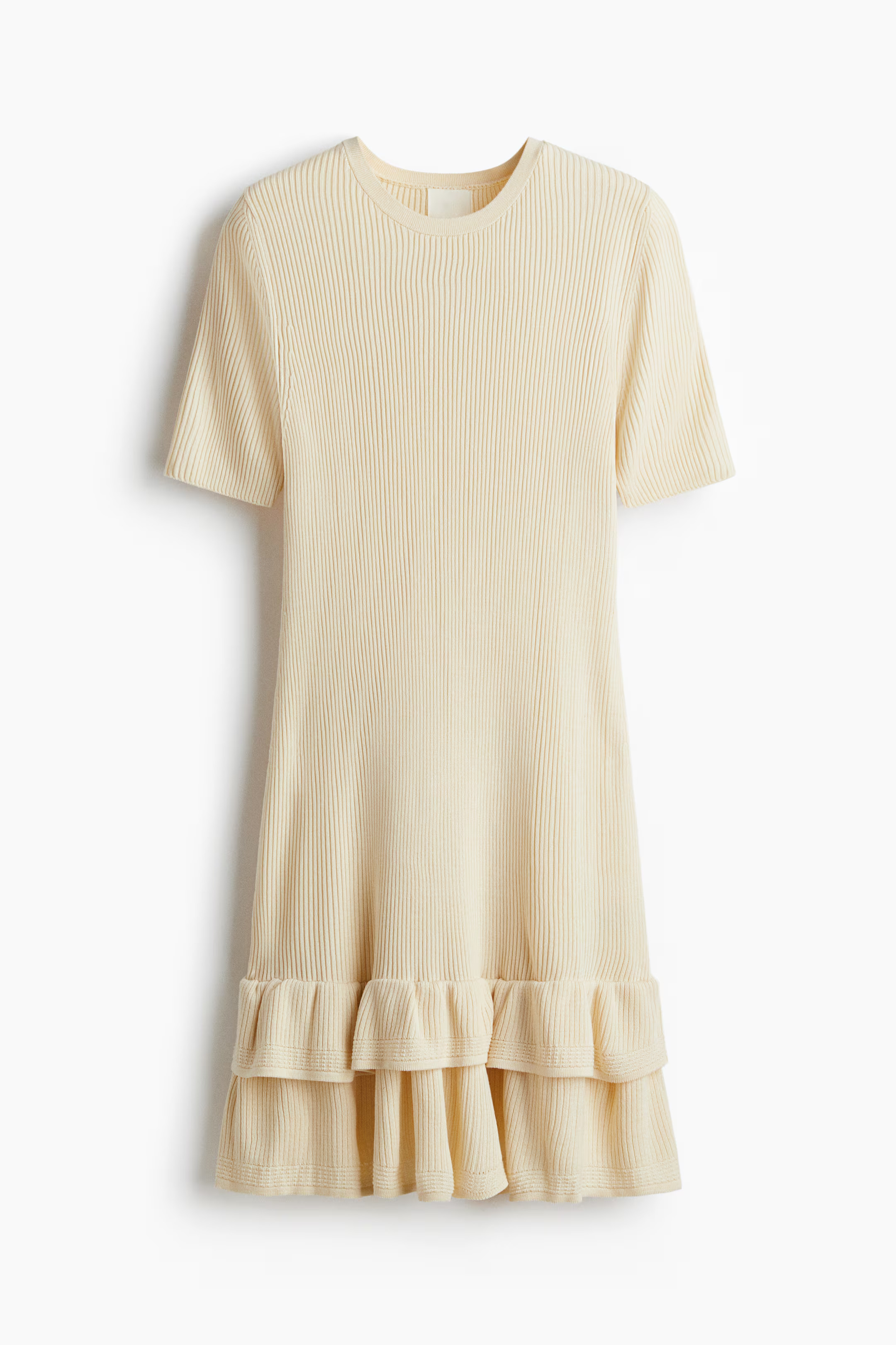 Vestido en punto de canalé - Beige claro - MUJER | H&M ES | H&M (FR, IT, ES, PT, BE)