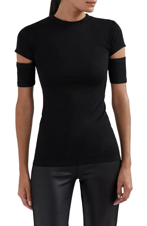 Marcella Esme Cutout Sleeve Top in Black at Nordstrom, Size Small | Nordstrom