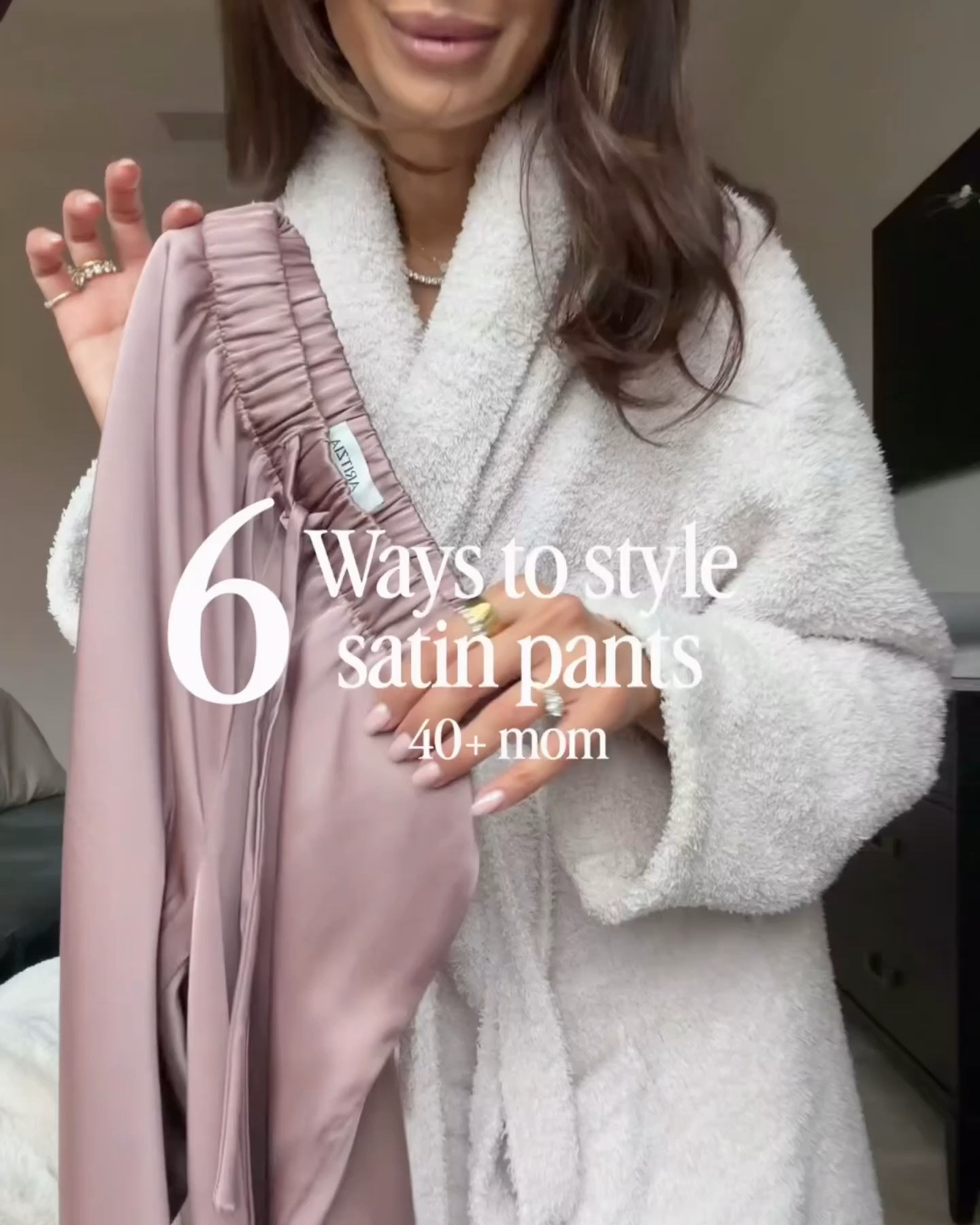 6 ways to style these satin pull on pants! They're wrinkle resistant and such a fav for me! I'm wearing the short length - run TTS! Also linked all the jackets & sweaters I'm wearing!