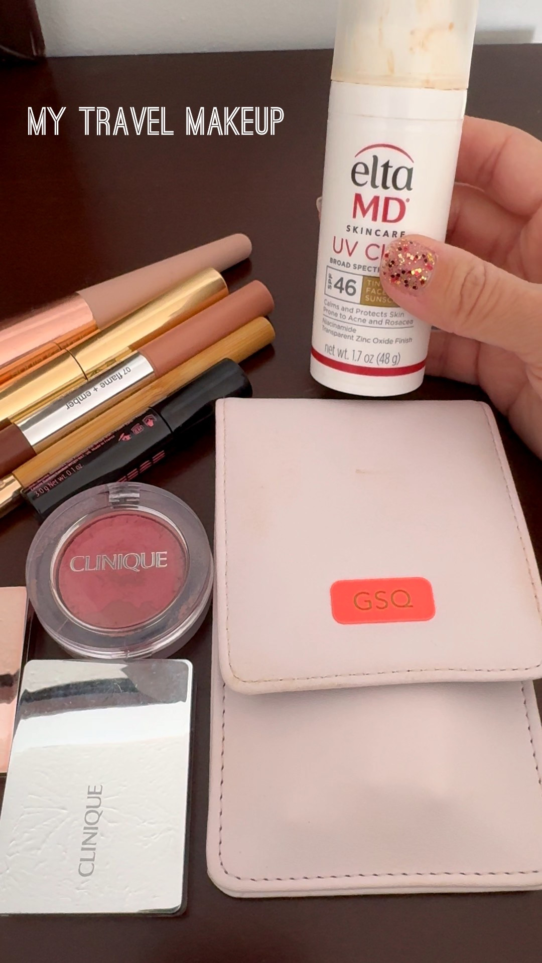 My travel makeup! I usually pare down when traveling. 

#LTKTravel #LTKmorningroutine #LTKBeauty