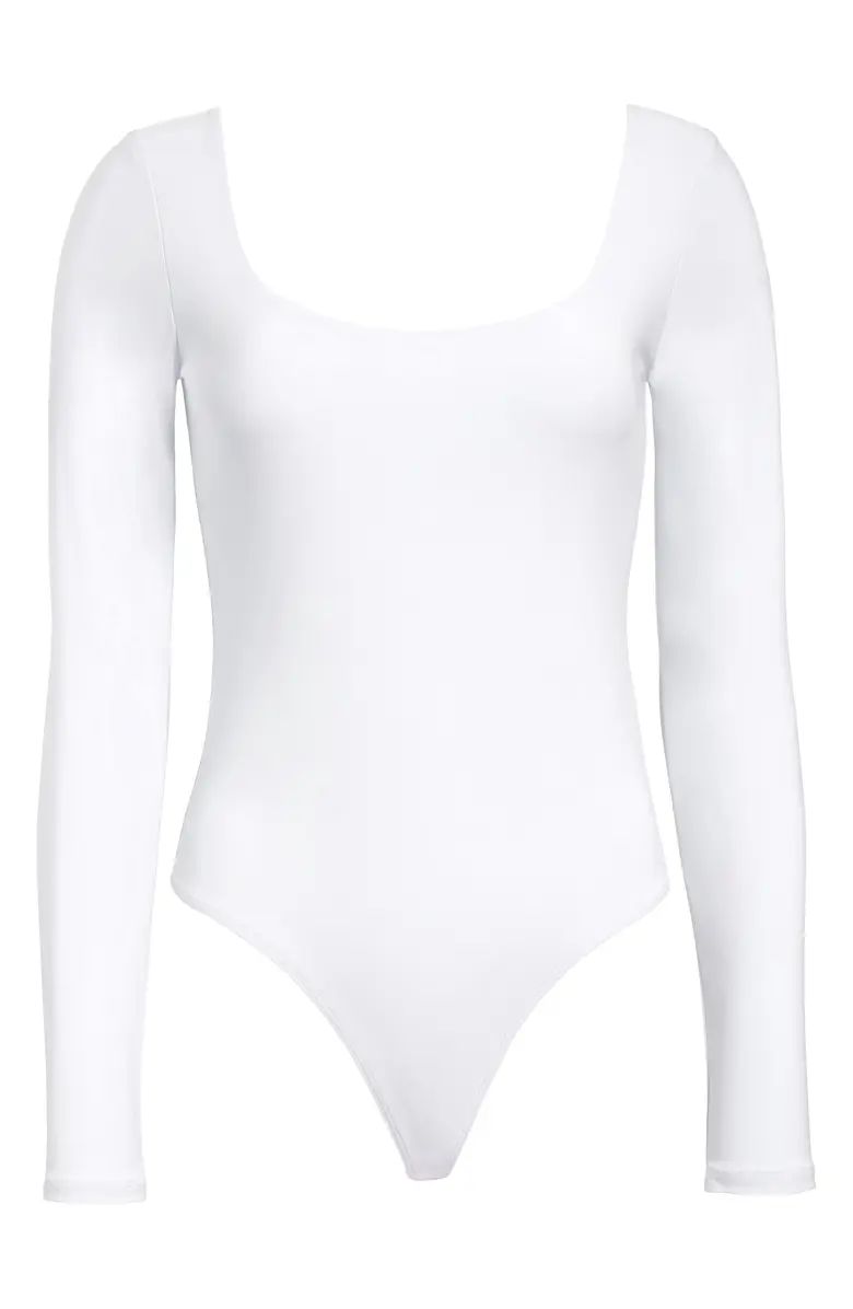 Double Scoop Long Sleeve Thong Bodysuit | Nordstrom