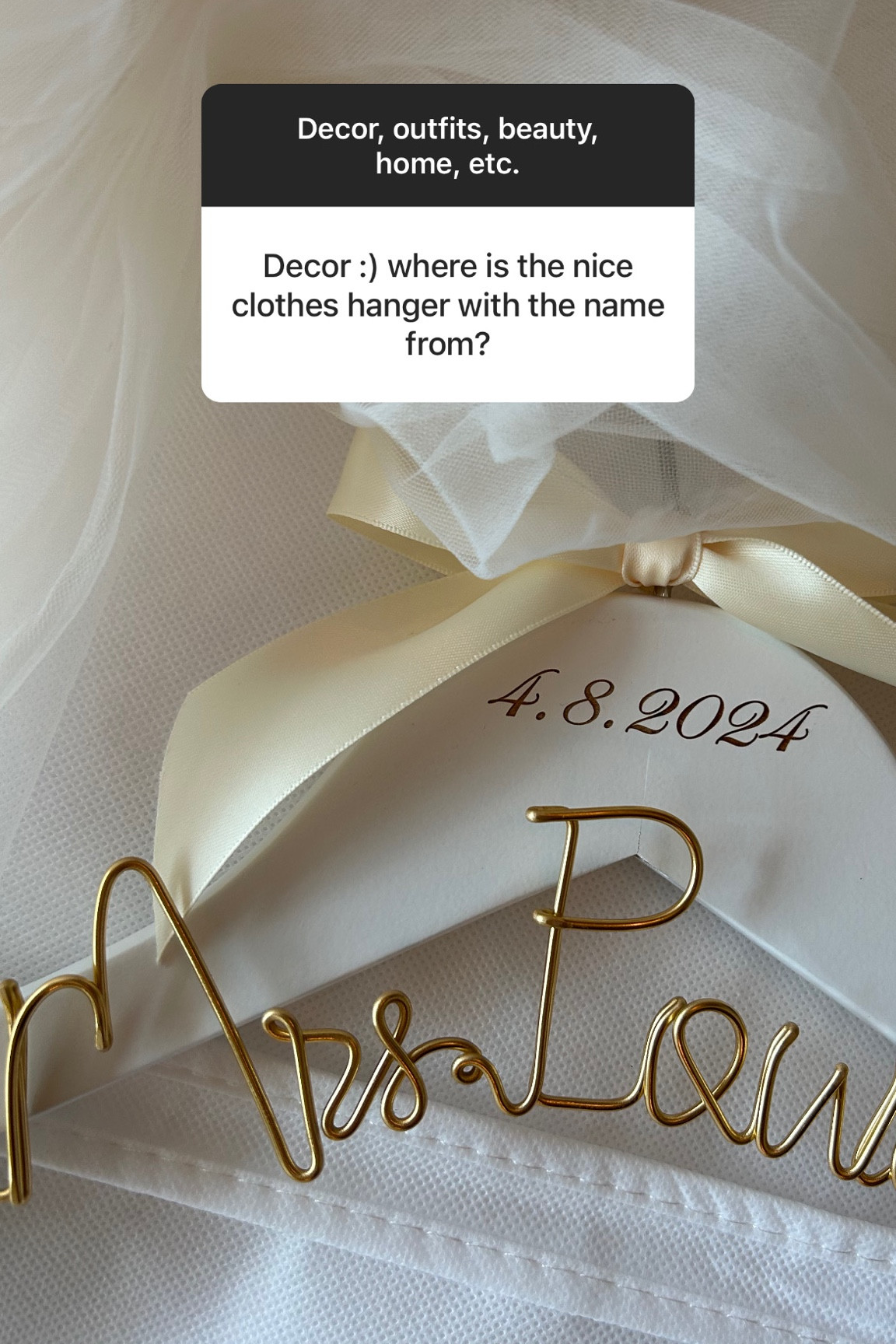 Customized wedding hanger for wedding dress with last name. Found on Etsy 

#LTKhome #LTKwedding #LTKGiftGuide