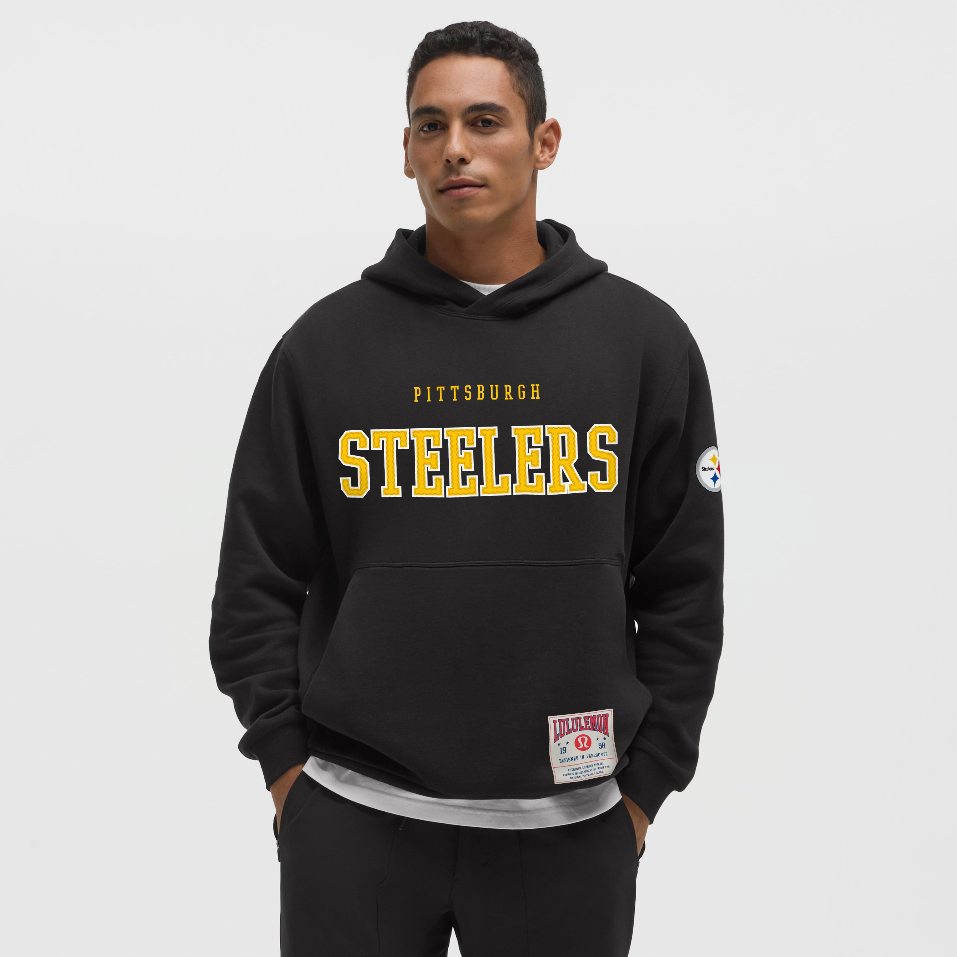 Men's Pittsburgh Steelers lululemon Black Steady State Pullover Hoodie | NFL Shop