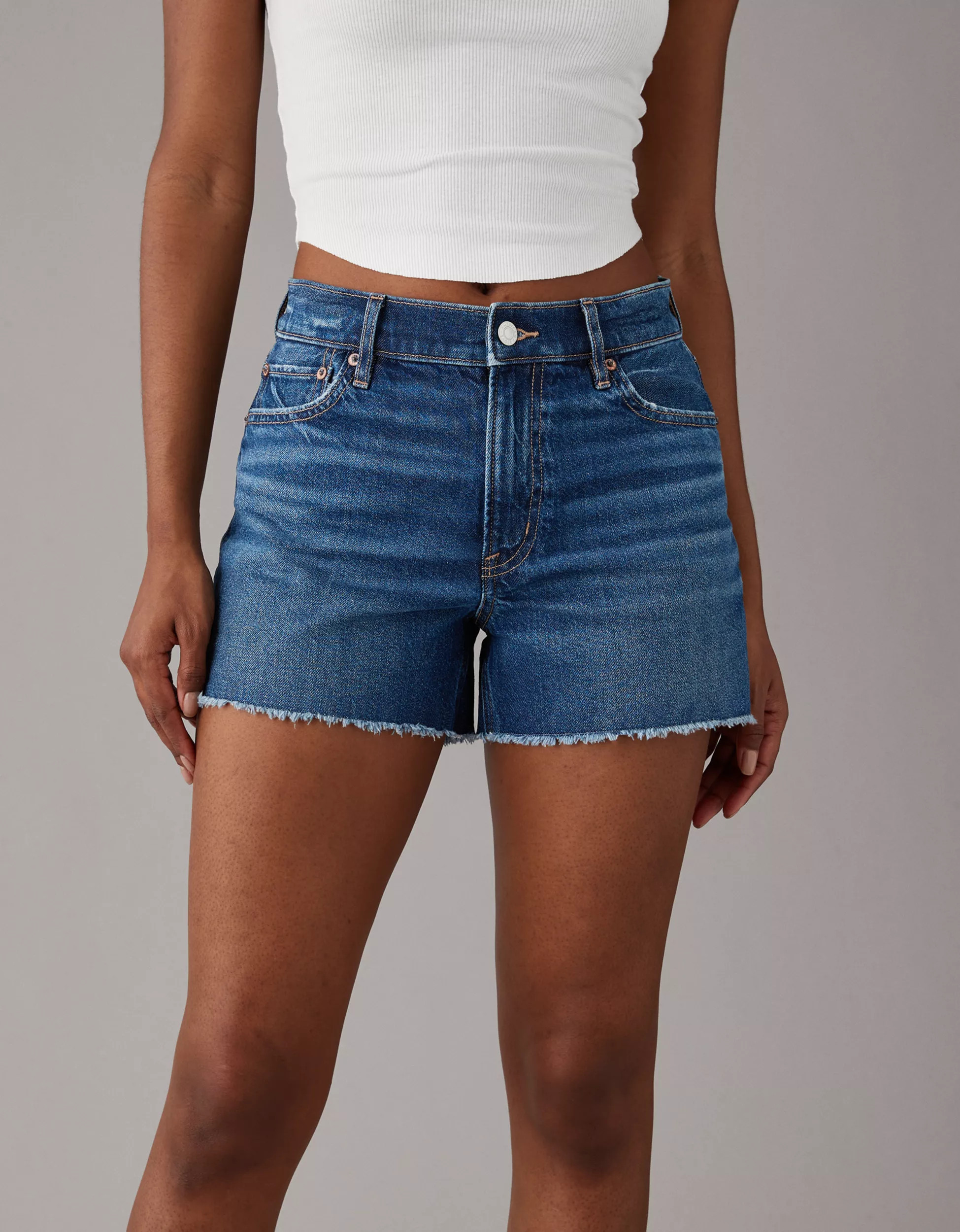 AE Strigid Super High-Waisted Relaxed Denim Short | American Eagle Outfitters (US & CA)