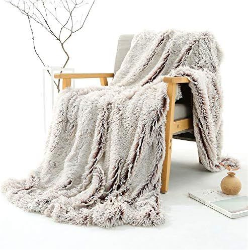 YOU SA New Creative Design Fluffy Shaggy Faux Fur Blanket Ultra Plush Decorative Throw Blanket (C... | Amazon (US)