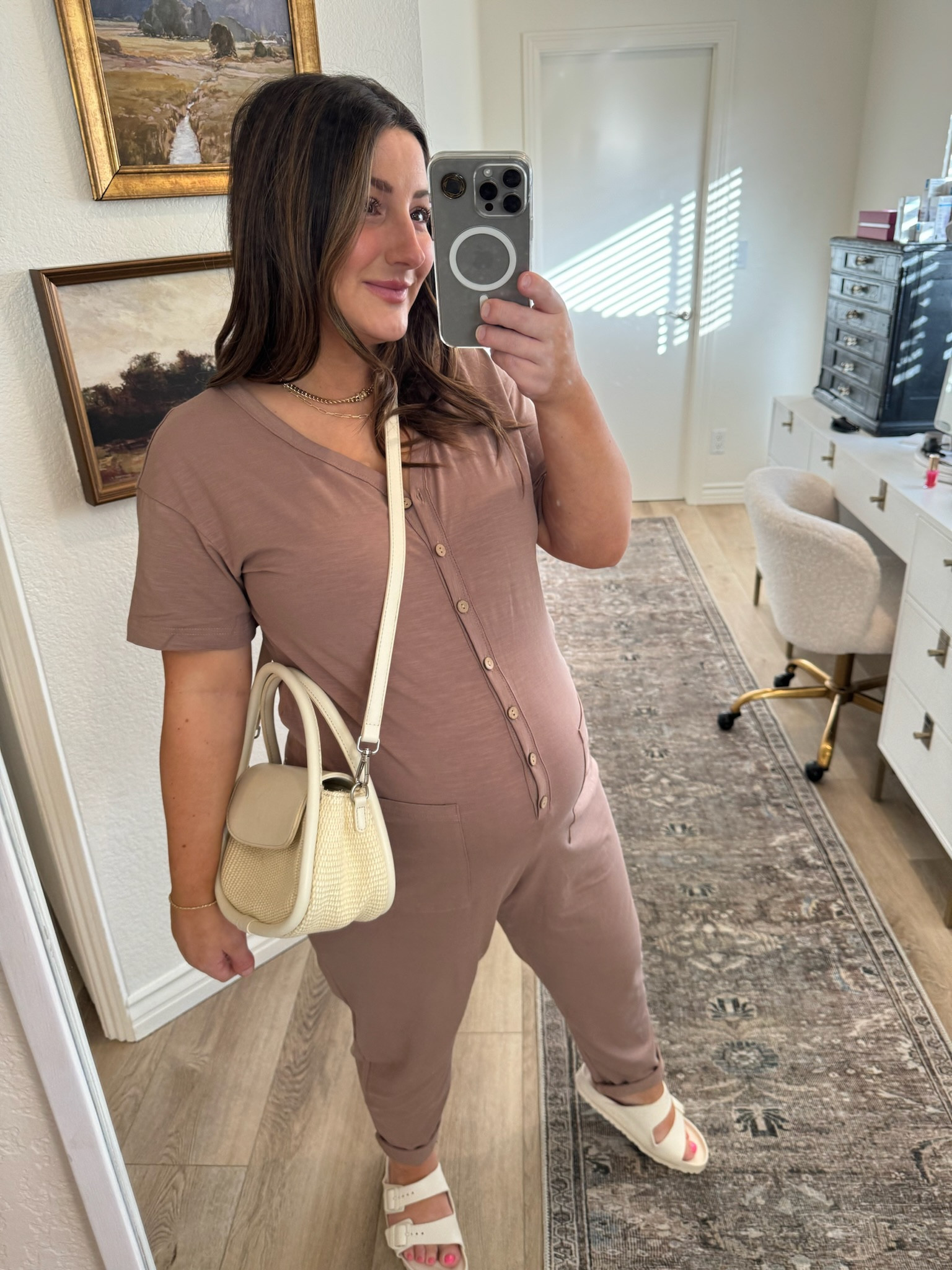Petite friendly jumpsuit with cutest details like functional pockets and buttons! Perfect for pregnancy and postpartum! 

Wearing a size medium at 37 weeks pregnant 

Jumpsuit, maternity friendly, bump friendly, petite fashion, summer romper 

#LTKBump #LTKStyleTip #LTKFindsUnder50