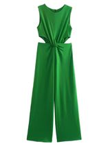 'Abby' Twisted Front Cut-out Jumpsuit | Goodnight Macaroon