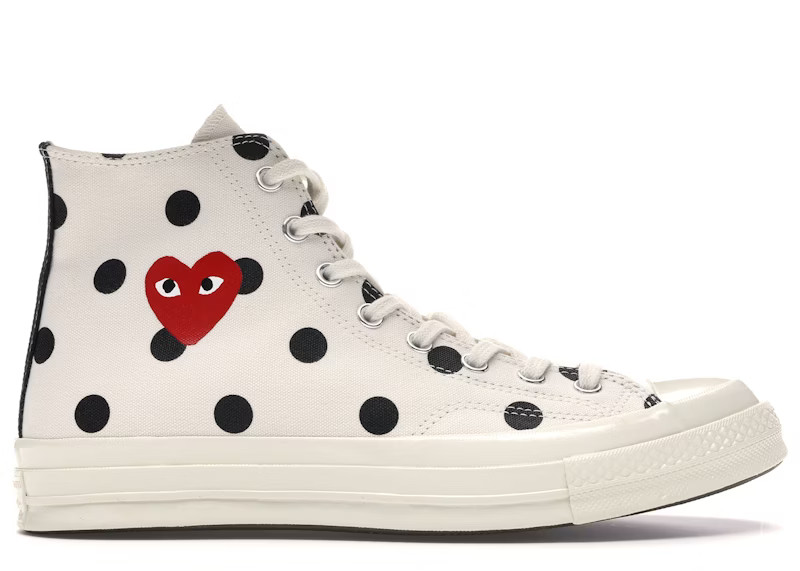 Converse Chuck Taylor All Star 70 Hi Comme des Garcons PLAY Polka Dot White | StockX