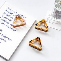 2Pcs/Lot Acetate Triangle Alloy Grab Clip Simple & Elegant Back Head Hair Fixed Diy Accessories | Etsy (US)