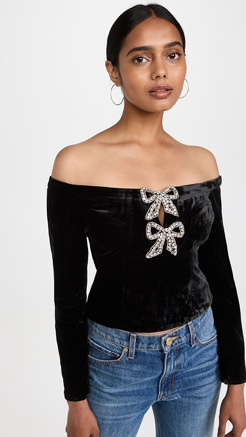 Velvet Bow Top | Shopbop