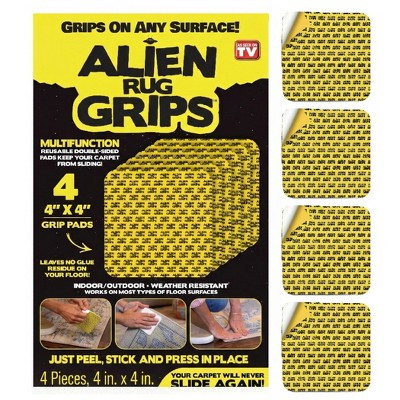 Alien Rug Grips 4 Piece Heavy Duty Non Slip Anti Curl Carpet Gripper Pads for Area Rugs 4 x 4 Inch | Target