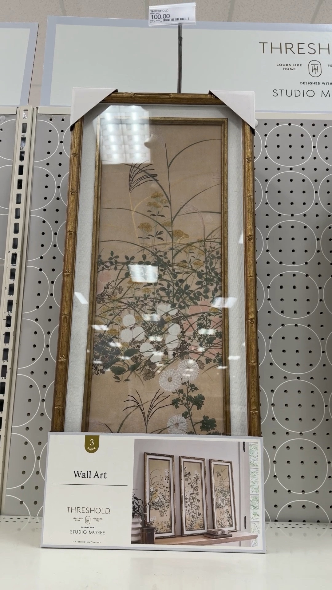 A beautiful wall art find! 😍 This Set of 3 Floral Wall Art (12”x28”) from Threshold designed with Studio McGee at Target looks surprisingly high-end. ✨ The artwork is printed on textured paper/fabric, giving it an elevated, vintage-inspired feel, while the gold brass bamboo-style frames add a subtle, elegant detail. 🌼 The soft brown botanical tones and tall panel format bring warmth and a collected look to any space. Such a lovely new Target find—perfect for creating a timeless, layered wall! 💫 #targetfinds #wallart #vintagedecor

#LTKSaleAlert #LTKFindsUnder100 #LTKHome