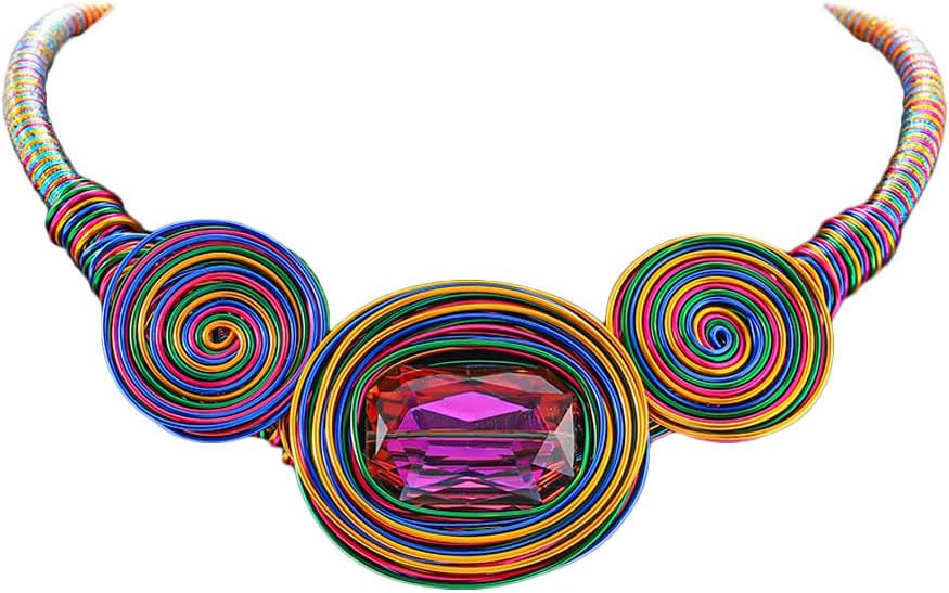 Barode African Statement Choker Necklaces Colors Chunky Collar Necklace Ethnic Tribal Costume Jew... | Amazon (US)