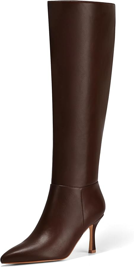 Vipost 3.3 inch Kitten Heel Boots for Women, Knee High Pointed Toe Boots for Women, Tall Long Boo... | Amazon (US)