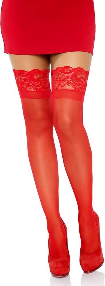 Amazon.com: Leg Avenue Women's Stay-Up Lace Top Thigh Highs, Black, One Size : Leg Avenue: Clothi... | Amazon (US)