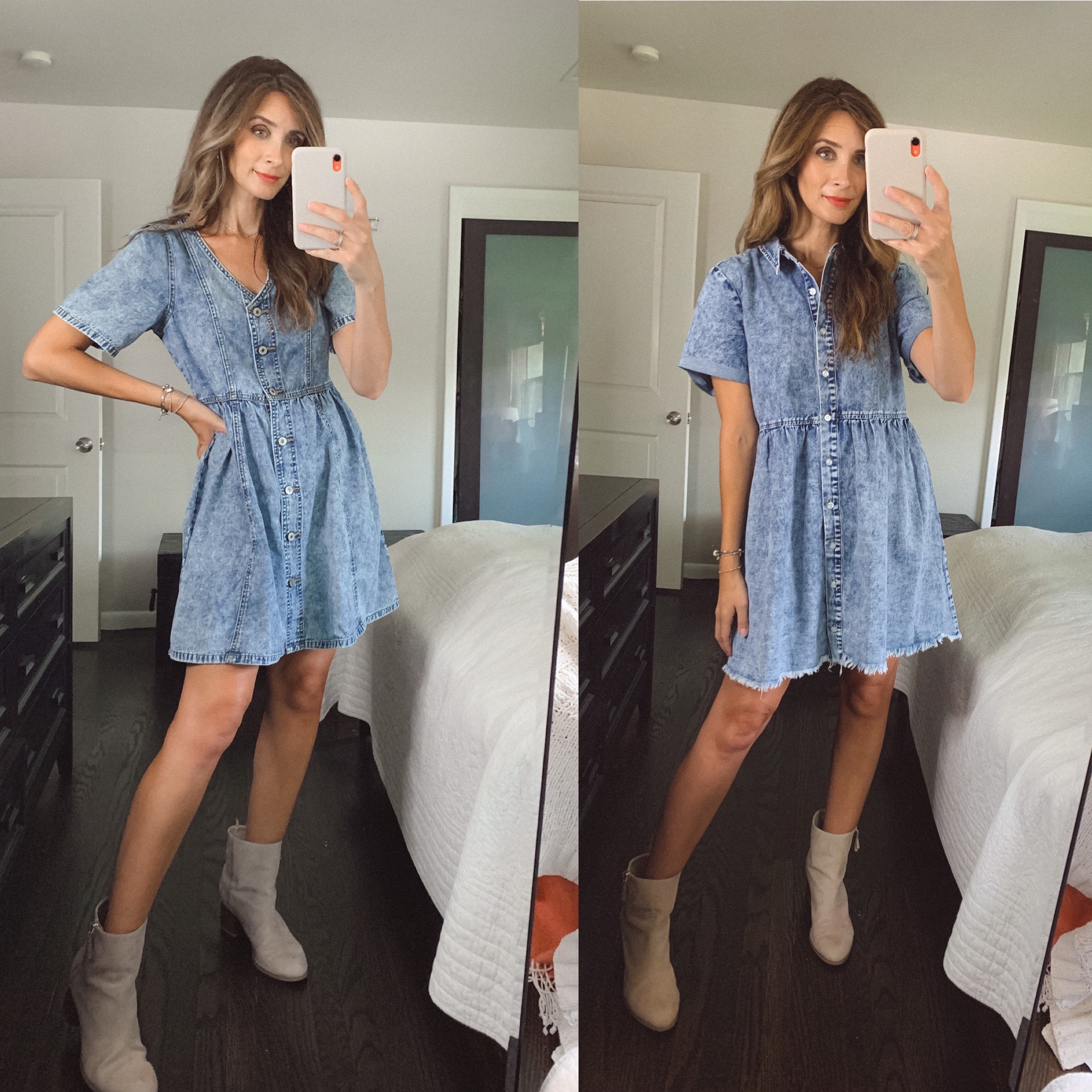 Amazon denim western style dresses. Adorable!! Wearing size small in both 

Denim dress, jean dress, teacher outfit, fall outfit

#LTKSeasonal #LTKunder100 #LTKworkwear