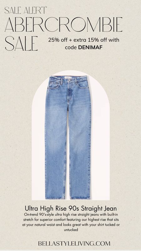 Abercrombie and Fitch semi annual jeans sale happening now until February 12, 2024.

Save 25% off + extra 15% off with discount code DENIMAF 

#LTKsalealert #LTKMostLoved #LTKfindsunder100