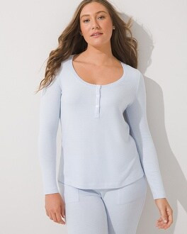 Soma Brushed Cozy Long Sleeve Henley Pajama Top | Soma Intimates