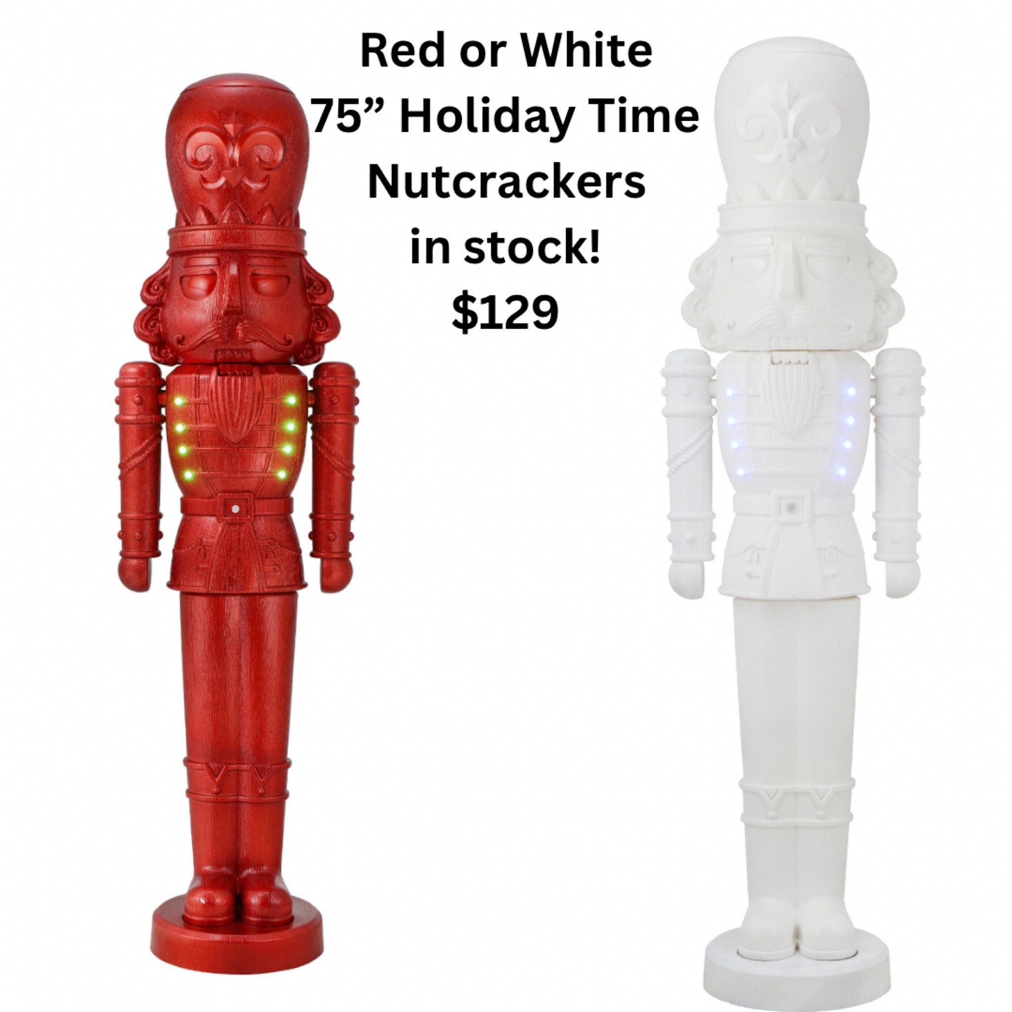 Holiday Time Lit 75” Nutcrackers back in stock! 

Christmas decor, prelit nutcrackers

#LTKhome #LTKHoliday #LTKSeasonal
